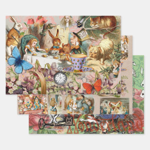 Alice in Wonderland Tea Party Kunst Inpakpapier Vel