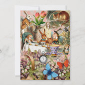 Alice in Wonderland Tea Party Kunst Kaart (Achterkant)