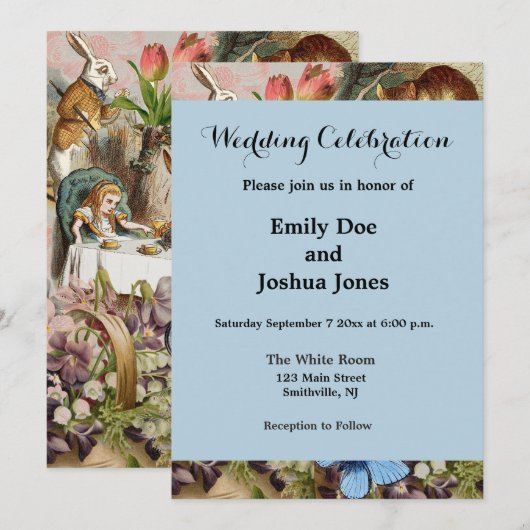 Alice in Wonderland Tea Party Kunst Kaart (Voorkant / Achterkant)