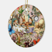 Alice in Wonderland Tea Party Kunst Keramisch Ornament (Links)
