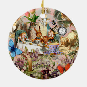 Alice in Wonderland Tea Party Kunst Keramisch Ornament
