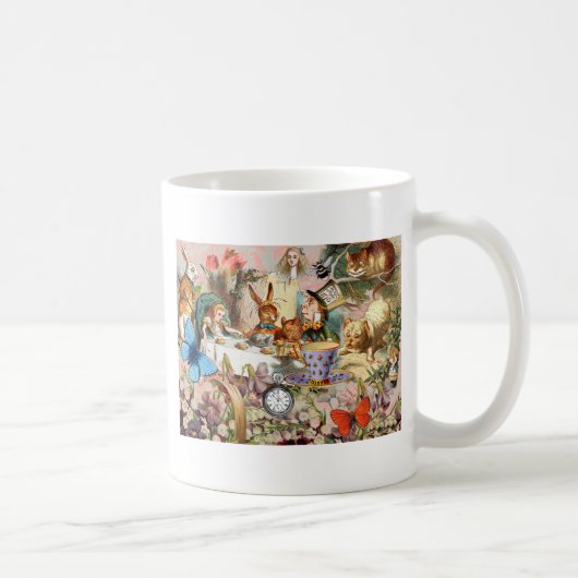 Alice in Wonderland Tea Party Kunst Koffiemok (Rechts)