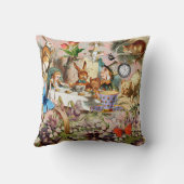 Alice in Wonderland Tea Party Kunst Kussen (Achterkant)