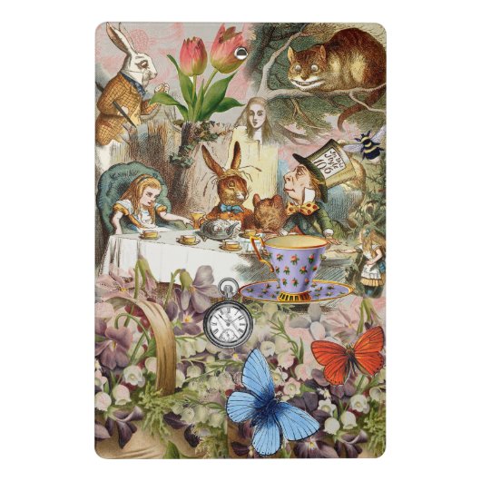 Alice in Wonderland Tea Party Kunst Mini Klembord (Achterkant)