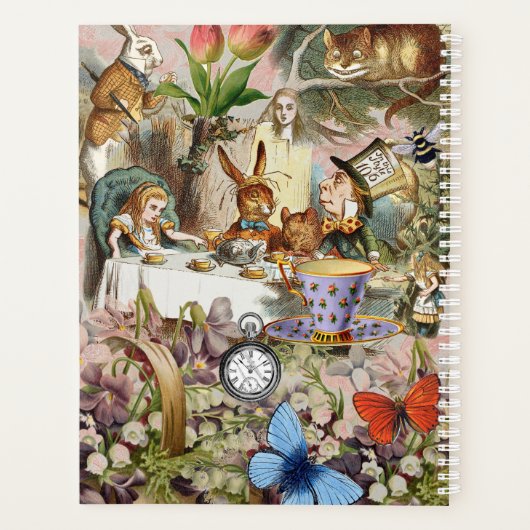 Alice in Wonderland Tea Party Kunst Planner (Achterkant)