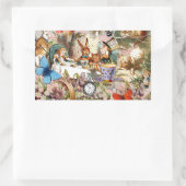Alice in Wonderland Tea Party Kunst Rechthoekige Sticker (Tas)
