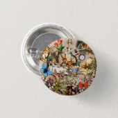 Alice in Wonderland Tea Party Kunst Ronde Button 3,2 Cm (Voorkant /achterkant)