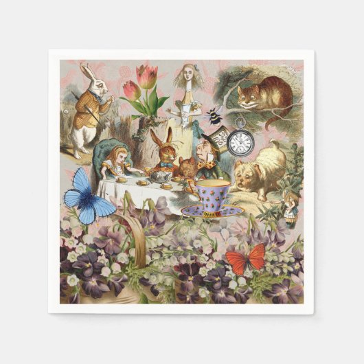Alice in Wonderland Tea Party Kunst Servet (Voorkant)