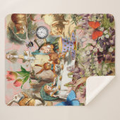 Alice in Wonderland Tea Party Kunst Sherpa Deken (Voorkant (horizontaal))