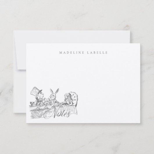  Alice in Wonderland Tea Party Naam Notitiekaartje (Voorkant)