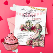 Alice in Wonderland Tea Party nodigt elke gebeurte Flyer