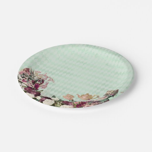 Alice in Wonderland Tea Party Paper Borden Papieren Bordje (Gekanteld)