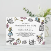 Alice in Wonderland Tea Party Polka Dots Kaart (Staand voorkant)
