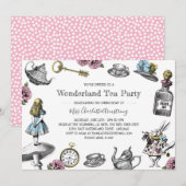 Alice in Wonderland Tea Party Polka Dots Kaart (Voorkant / Achterkant)