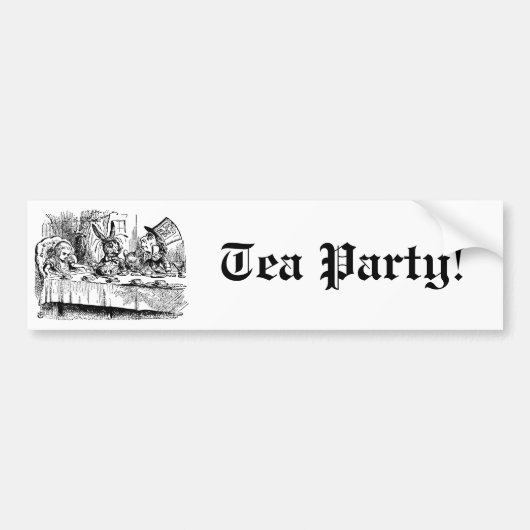  Alice in Wonderland, Tea Party Scene Bumpersticker (Voorkant)