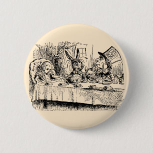  Alice in Wonderland, Tea Party Scene Ronde Button 5,7 Cm