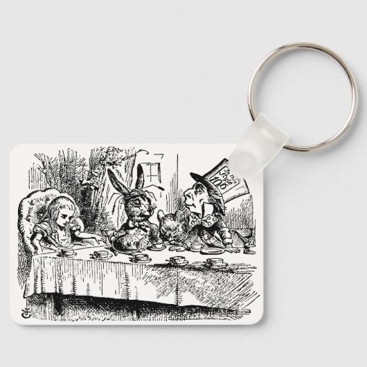  Alice in Wonderland, Tea Party Scene Sleutelhanger (Voorkant)