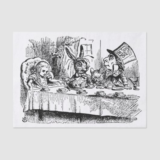 Alice in Wonderland, Tea Party Scene Tissuepapier (Voorkant)