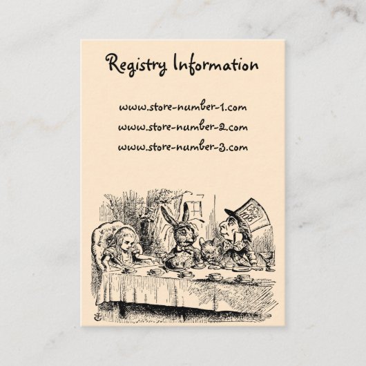 Alice in Wonderland, Tea Party Scene Visitekaartje (Voorkant)