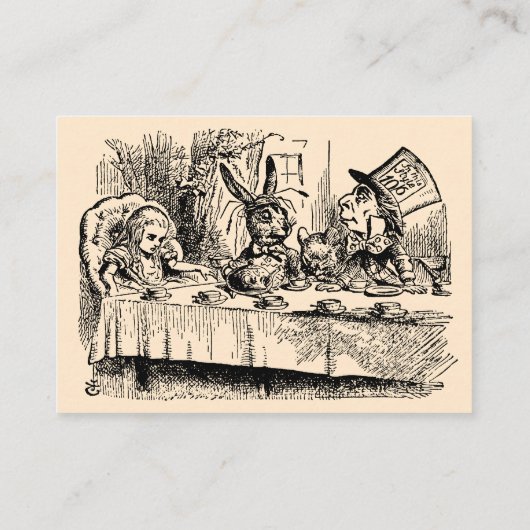 Alice in Wonderland, Tea Party Scene Visitekaartje (Achterkant)
