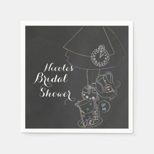 Alice in Wonderland Tea Party schoolbordfeest Servet (Voorkant)