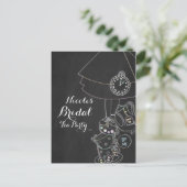 Alice in Wonderland Tea Party schoolbordfeest Uitnodiging Briefkaart (Staand voorkant)