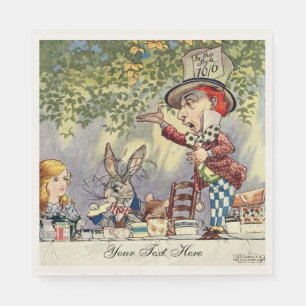 Alice in Wonderland Tea Party Sjabloon Servet