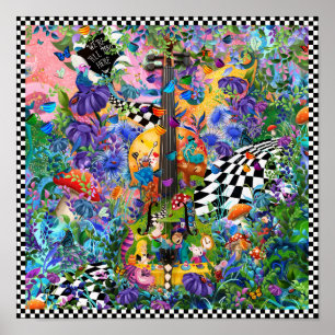 Alice in Wonderland Tea Party Square Poster Juleez