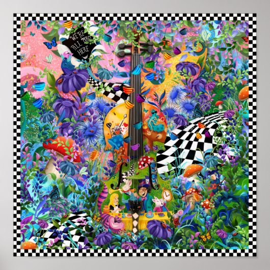 Alice in Wonderland Tea Party Square Poster Juleez (Voorkant)