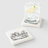 Alice in Wonderland Tea Party Stenen Onderzetter (Zijkant)