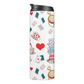 Alice in Wonderland Tea Party thema patroon Thermosbeker (Geroteerd rechts)