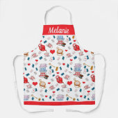 Alice in Wonderland Tea Party Theme Gepersonalisee Schort (Voorkant)