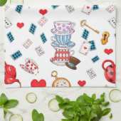 Alice in Wonderland Tea Party Theme Pattern Theedoek (Gevouwen)