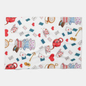 Alice in Wonderland Tea Party Theme Pattern Theedoek (Horizontaal)