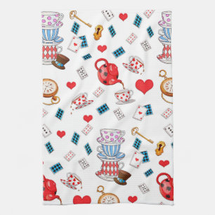 Alice in Wonderland Tea Party Theme Pattern Theedoek