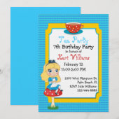 Alice In Wonderland Tea Party Verjaardag Custom Kaart (Voorkant / Achterkant)