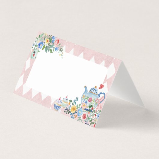 Alice in Wonderland Tea Party Verjaardag Voedsel L Kaart (Voorkant)