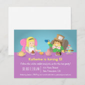 Alice in Wonderland Tea Party Verjaardagsuitnodigi Kaart (Voorkant / Achterkant)