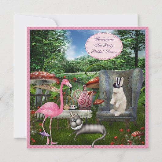 Alice in Wonderland Tea Party Vrijgezellenfeest Kaart (Voorkant)
