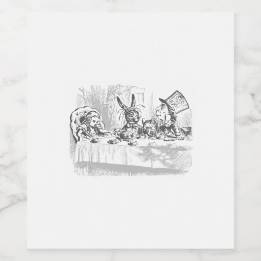 Alice in Wonderland Tea Party Wijn Etiket (Enkel label)