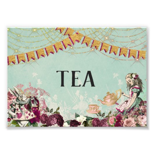 Alice in Wonderland Tea Photo Print Foto Afdruk (Voorkant)