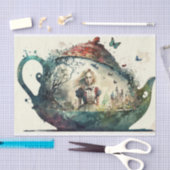 Alice in Wonderland Tea Pot Decoupage Tissuepapier (Craft)