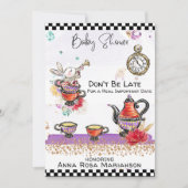 *~* Alice in Wonderland Tea Pot Rabbit Tea Cups Kaart (Voorkant)