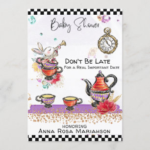 *~* Alice in Wonderland Tea Pot Rabbit Tea Cups Kaart