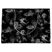Alice in Wonderland Tea Time Black Gift Bag Groot Cadeauzakje (Voorkant)
