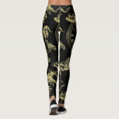 Alice in Wonderland Tea Time Black Gold Leggings (Achterkant)
