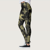 Alice in Wonderland Tea Time Black Gold Leggings (Links)