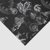 Alice in Wonderland Tea Time Black Tissue Paper Tissuepapier (Detail)