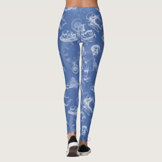 Alice in Wonderland Tea Time Blue Leggings (Achterkant)
