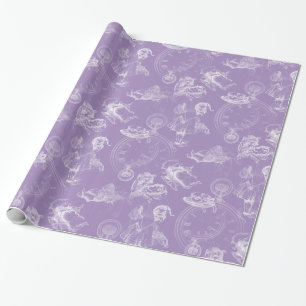 Alice in Wonderland Tea Time Lavender Gift Wrap Cadeaupapier